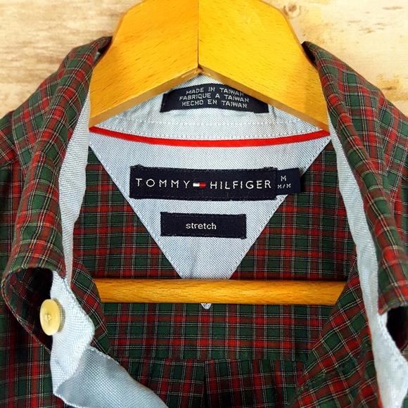 Tommy Hilfiger men's long sleeved shirt green/red - Picture 3 of 7